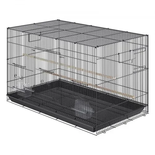 VEVOR Vogelvoliere 76x46x45cm Vogelkäfig aus Q195-Kohlenstoffstahl Vogelhaus für 2-3 mittelgroße bis große Vögel Voliere mit Sicherheitstür Vogelheim Vogelbauer – Bild 10