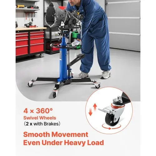 VEVOR hydraulischer Getriebeheber Wagenheber mit 600 kg Hubkapazität, Teleskop-Getriebeheber mit Pedal & Doppelteleskopgetriebe & 88-176 cm hohe Hubhöhe, Garagen-/Werkstatthebebühne Blau – Bild 5