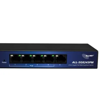 ALLNET Switch smart managed 5 Port Gigabit 60W / 4x PoE+ / 1x LAN / Lüfterlos „ALL-SG8245PM“ ALLNET Switch smart managed 5 Port Gigabit 60W / 4x PoE+ / 1x LAN / Lüfterlos „ALL-SG8245PM“