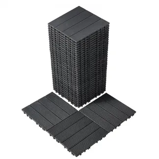 VEVOR Terrassenfliesen, 36er-Set, Balkonfliesen 30 x 30 cm, Klickfliesen, wasserdichter Kunststoff-Bodenbelag für den Außenbereich, Terrassenbodenbelag für Veranda, Pool, Balkon, Hinterhof, Dunkelgrau VEVOR Terrassenfliesen, 36er-Set, Balkonfliesen 30 x 30 cm, Klickfliesen, wasserdichter Kunststoff-Bodenbelag für den Außenbereich, Terrassenbodenbelag für Veranda, Pool, Balkon, Hinterhof, Dunkelgrau
