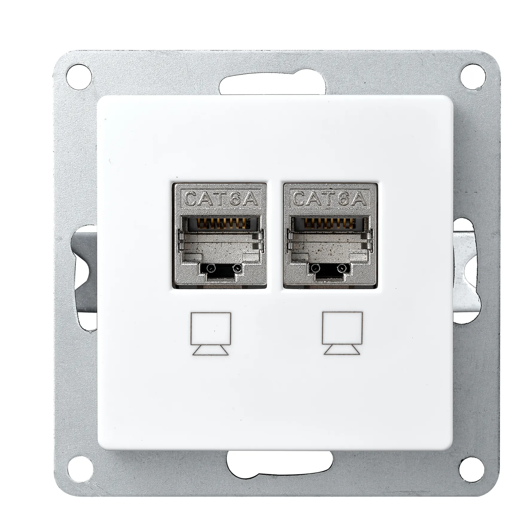 Netzwerk-Dose McPower “Flair“ CAT6A, UP, weiß, vollgeschirmt Netzwerk-Dose McPower “Flair“ CAT6A, UP, weiß, vollgeschirmt