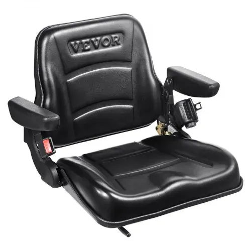 VEVOR Universal Traktorsitz aus PVC-Kunstleder und Polyurethanschaum Traktor Schleppersitz mit verstellbarer Rückenlehne und Mikro-Sicherheitsschalter Fahrersitz mit Armlehnen und Sicherheitsgurt VEVOR Universal Traktorsitz aus PVC-Kunstleder und Polyurethanschaum Traktor Schleppersitz mit verstellbarer Rückenlehne und Mikro-Sicherheitsschalter Fahrersitz mit Armlehnen und Sicherheitsgurt