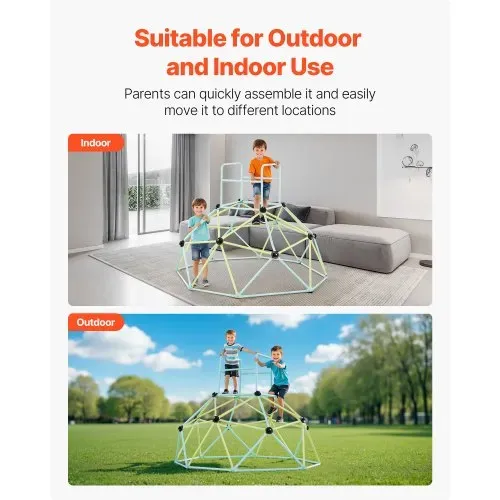 VEVOR Kletterkuppel geometrisches Klettergerüst (183 cm) breit, 270 kg belastbares Klettergerüst, Klettergerät für Kinder von 3 bis 10 Jahren Gartenspielzeug Spielplatz blau + grün – Bild 5