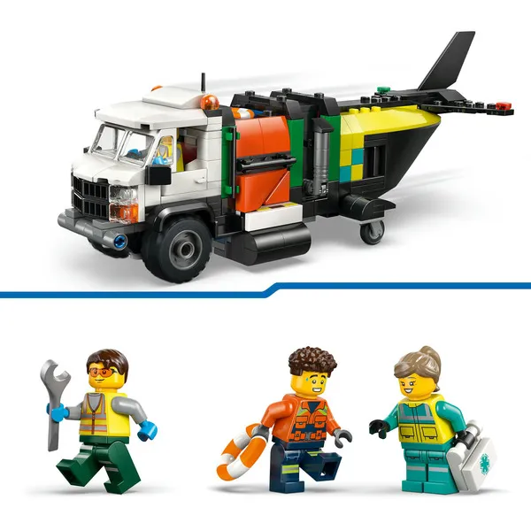 60505 City Kombinationsset mit Flugzeug, Wartungsfahrzeug und Luftkissenboot, Konstruktionsspielzeug – Bild 5