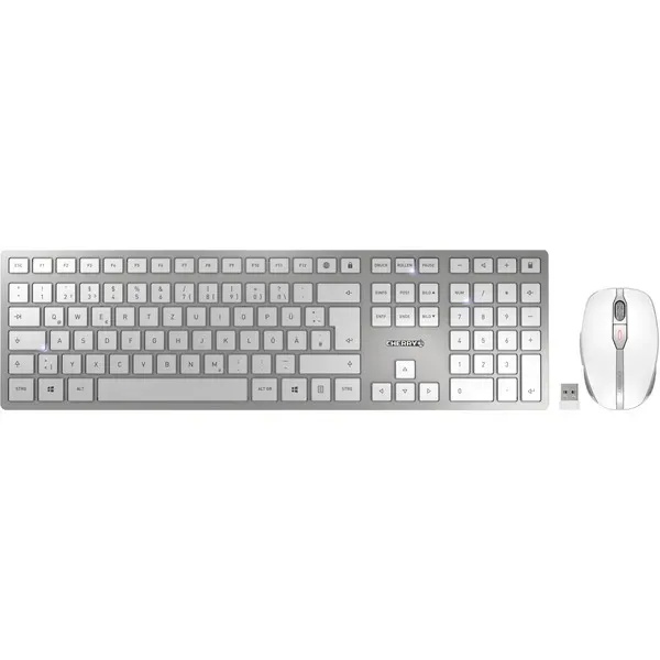 CHERRY DW 9100 SLIM Tastatur Maus enthalten Universal RF Wireless + Bluetooth QWERTZ Deutsch Silber CHERRY DW 9100 SLIM Tastatur Maus enthalten Universal RF Wireless + Bluetooth QWERTZ Deutsch Silber