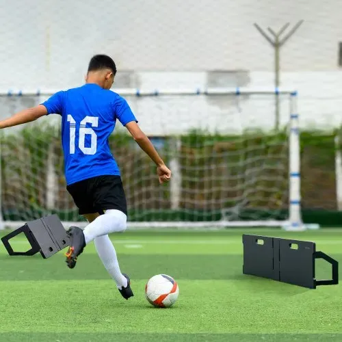 VEVOR Fußball Rebound Board faltbar, tragbares Prellwand 115 x 330 cm, HDPE Rebounder Ausrüstung mit 2 Rückprallwinkeln, Trainingsbrett Rebounder Kicker für Fußballtraining – Bild 7