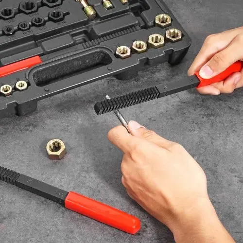 VEVOR 49-teiliges Gewindefräser-Set UNC UNF & metrisches Gewindewiederherstellungswerkzeug, Nachgewinde-Werkzeugsatz mit Gewindebohrern Schneideisen Gewindefeilen für Mechaniker und Heimwerker – Bild 7