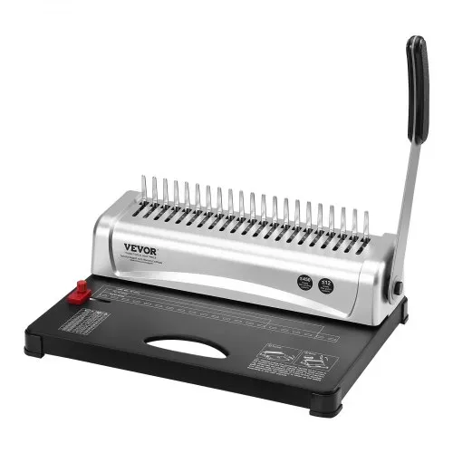 VEVOR Bindemaschine, Kammbindemaschine 21-Loch-Bindung 450 Blatt, Buchbindemaschine mit 100 Stück 3/8 Zoll Kammbinderücken, für Briefgröße, A4, A5 – Bild 9
