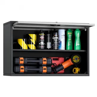 VEVOR Hängeschrank Werkstatt, 770x305x500 mm, Werkzeugschrank mit hochklappbarer Tür & Regal, 108,86 kg Tragkraft, Wandhängeschrank, geeignet für Garage, Keller, Küche, Lager, Montage erforderlich VEVOR Hängeschrank Werkstatt, 770x305x500 mm, Werkzeugschrank mit hochklappbarer Tür & Regal, 108,86 kg Tragkraft, Wandhängeschrank, geeignet für Garage, Keller, Küche, Lager, Montage erforderlich