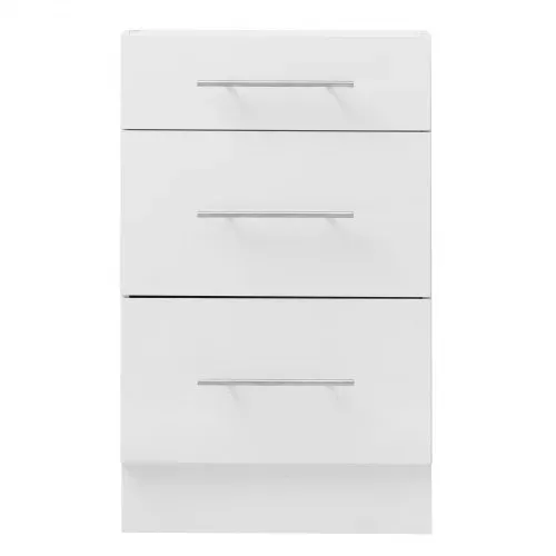 VEVOR Unterschrank 500x475x815 mm BxTxH Spanplatte Küchenunterschrank Weiß, für Waschküche und Bad, ohne Arbeitsplatte, im Shaker-Stil, mit 3 Schubladen, Soft-Close-Mechanismus und 3M-Laminierung – Bild 10