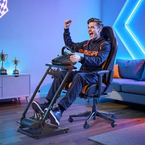 VEVOR Lenkradständer verstellbarer & faltbarer Simulatorständer für Logitech G29 G27 G920 G923, Thrustmaster T300RS T300GT T248 TS-PC TSXW Gaming Cockpit, Pedalsimulator nicht enthalten – Bild 7