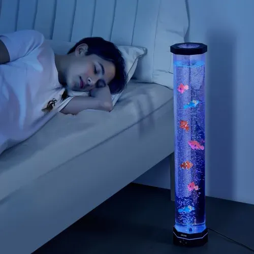 VEVOR Lavalampe mit 6 schwimmenden Fischen, 80 cm, Blasenlichtlampe, 16 Farbwechsel-Lichteffekte, Fernbedienung, Stimmungslicht, Aquarium Nachtlicht für Schlafzimmer, Wohnzimmer, Heimdekoration – Bild 7