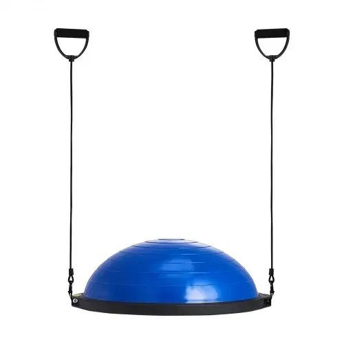 VEVOR Halb-Gymnastikball-Trainer, 66 cm Balance-Ball-Trainer, 680 kg Tragkraft Stabilitätsball, Yoga-Ball mit Widerstandsbändern und Fußpumpe, Kraft-Fitnessball im Heim-Fitnessstudio, Blau – Bild 10