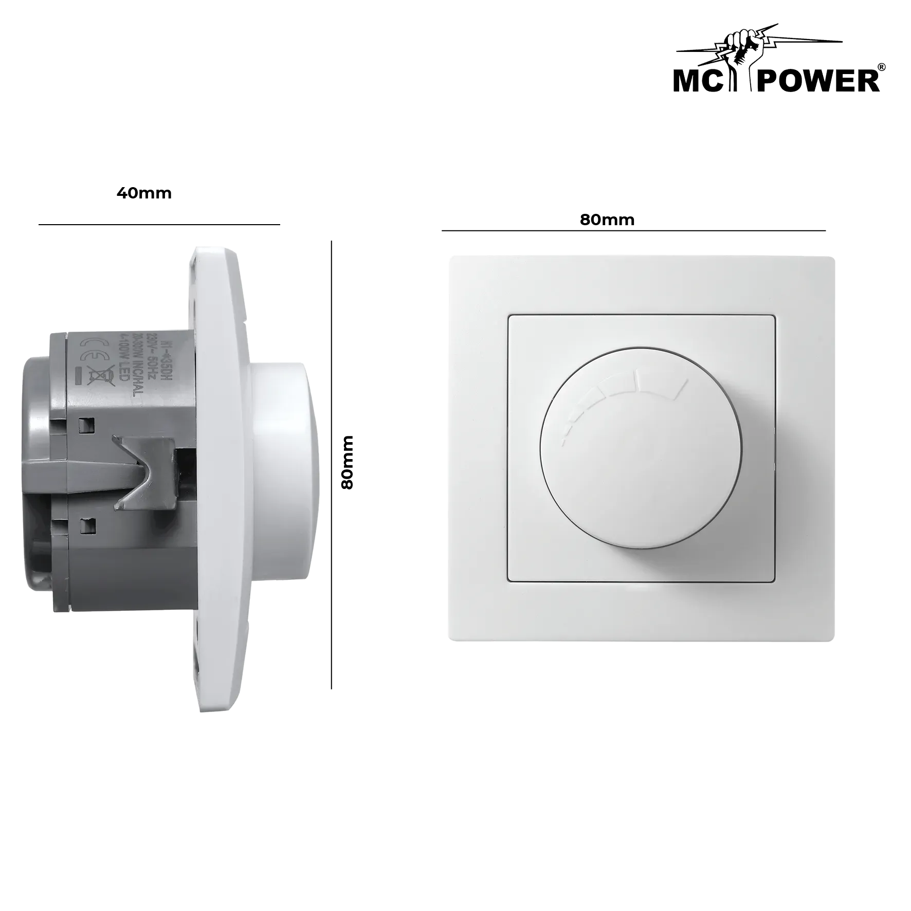 LED-Dimmer für elektronische Trafos McPower ''Flair'' 250V~/300W, UP, Memory-Funktion – Bild 3