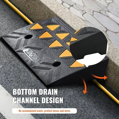 VEVOR Schwellenrampe Vollgummi Türschwellenrampe Max. Tragfähigkeit bis zu 15Tonnen Bordsteinrampe 50x30x10,8cm Rollstuhlrampe Auffahrrampe Gummirampe Geeignet für unebenen Boden Bordsteinkanten – Bild 4
