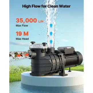 VEVOR Schwimmbadpumpe 3 kW, Filterpumpe 35.000 L/H max. Fördermenge, Einstufige Poolpumpe 2860 U/min, 19 m max. Förderhöhe, mit 24-Stunden-Timer & Filterkorb, für Aufstell- & Einbaupools, & Spas VEVOR Schwimmbadpumpe 3 kW, Filterpumpe 35.000 L/H max. Fördermenge, Einstufige Poolpumpe 2860 U/min, 19 m max. Förderhöhe, mit 24-Stunden-Timer & Filterkorb, für Aufstell- & Einbaupools, & Spas