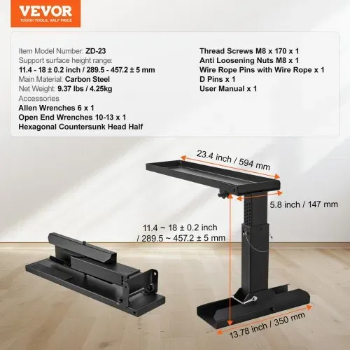 VEVOR Leiternivellierer, 594,36 x 289,5-457,2 mm, Leiterstabilisator für Stahlleitern, zusammenklappbarer Leiterbein-Leveler, einfach zu verwendender Beinstabilisator, Zubehör für Ausziehleitern – Bild 6