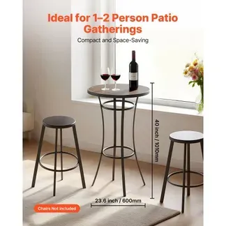 VEVOR Bartisch, 600 x 600 x 1000 mm, Bistrotisch, Stehtisch mit Metallgestell, Runde Esstische, Küchentisch, Tresentisch, Partytisch, Gartenmöbel für Balkon, Garten, Poolrand VEVOR Bartisch, 600 x 600 x 1000 mm, Bistrotisch, Stehtisch mit Metallgestell, Runde Esstische, Küchentisch, Tresentisch, Partytisch, Gartenmöbel für Balkon, Garten, Poolrand