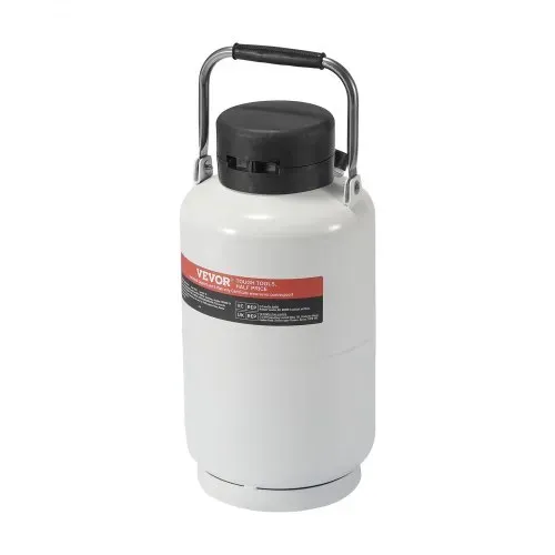 VEVOR Flüssigstickstofftank, 3 l Flüssigstickstoffbehälter aus Aluminiumlegierung, LN2-Tank-Dewar mit 6 Kanistern und Tragetasche mit Riemen, Kryogener Tank für die Schönheitsindustrie, Samenkonservierung, wissenschaftlich – Bild 10