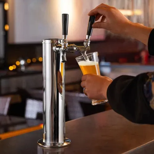 VEVOR Bierzapfturm mit zwei Zapfhähnen, Bierfassturm aus Edelstahl, Kegerator-Turm-Kit mit Vormontierten Schläuchen & Selbstschließenden Zapfhähnen für Partys, Bars, Pubs und Restaurants usw. – Bild 7