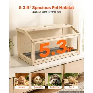 VEVOR Hamsterkäfig Nagerkäfig Nagarium Hamstergehege Holz 1000x520x505 mm, 270°-Sichtfenster Nagersicherer mit Deckel Belüftung für Goldhamster Zwerghamster Meerschweinchen Rennmäuse VEVOR Hamsterkäfig Nagerkäfig Nagarium Hamstergehege Holz 1000x520x505 mm, 270°-Sichtfenster Nagersicherer mit Deckel Belüftung für Goldhamster Zwerghamster Meerschweinchen Rennmäuse