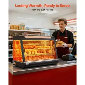 VEVOR 3-stöckige Wärmetheke 130 L, Warmhaltevitrine 1400 W, Warmhaltetheke 30–85 °C, Speisenwärmer mit LED-Beleuchtung & Verstellbaren Ablagen, Speisevitrine für Hamburger Pizza Brot Brathähnchen VEVOR 3-stöckige Wärmetheke 130 L, Warmhaltevitrine 1400 W, Warmhaltetheke 30–85 °C, Speisenwärmer mit LED-Beleuchtung & Verstellbaren Ablagen, Speisevitrine für Hamburger Pizza Brot Brathähnchen