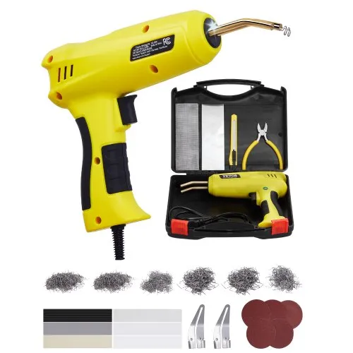VEVOR Kunststoff Schweißgerät, 220 W Schweißpistole mit 1200 Heißklammern und 76 Schweißstäben, Kunststoff Reparatur Set mit LED-Licht, Tragetasche für Kajaks, Spielzeuge, Auto-Stoßstangenreparatur VEVOR Kunststoff Schweißgerät, 220 W Schweißpistole mit 1200 Heißklammern und 76 Schweißstäben, Kunststoff Reparatur Set mit LED-Licht, Tragetasche für Kajaks, Spielzeuge, Auto-Stoßstangenreparatur