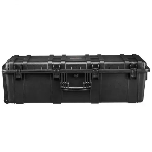 VEVOR 5,5 Kubikfuß wetterfester Hartschalenkoffer, wasserdichter Hartschalenkoffer mit großer Kapazität und 3 Griffen, IP67 wasserdichte Schutzhülle mit 6 Clips, 6 Vorhängeschlosslöchern und Schaumstoffeinlage für große Geräte, schwarz – Bild 10