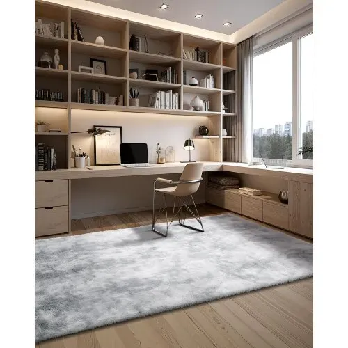 VEVOR Hochflor Teppich 2743x1829 mm, flauschiger Wohnzimmmerteppich mit dreilagigem Material, Bodenteppiche für Wohnzimmer, Schlafzimmer, Wintergarten, fusselfrei & weich, rutschfest, Grau-Mix – Bild 4
