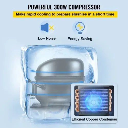 VEVOR Kommerzielle Slushy-Maschine, 6L Tassen Einzelschüssel Slush Ice Maschine, 300W 220V, Edelstahl Margarita Smoothie Frozen Drink Maker, Slushie Maschine für Supermärkte, Cafés, Restaurants, Bars – Bild 3