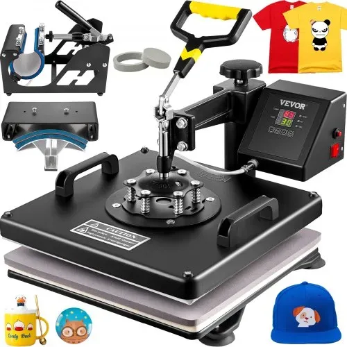 VEVOR 5 in 1 Heißpresse Transferpresse für Textiltransferpresse Textilpresse mit Plattenpresse von 38 x 38 cm Textildruckpresse von 1000 w Geeignet für – Bild 5