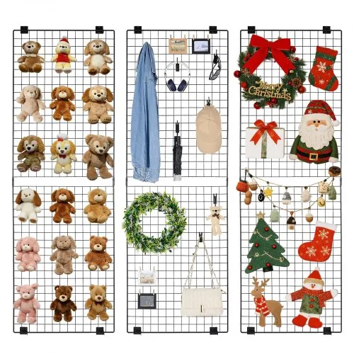 VEVOR Gitterwandpaneele Gitterwand 610 x 11 x 1828 mm 3 Stk. Wandgitter wandmontiertes Kunstausstellungsregal aus Karbonstahl, Fotowand Memoboard für Dekoration Lagerung Anschlagtafel Schwarz VEVOR Gitterwandpaneele Gitterwand 610 x 11 x 1828 mm 3 Stk. Wandgitter wandmontiertes Kunstausstellungsregal aus Karbonstahl, Fotowand Memoboard für Dekoration Lagerung Anschlagtafel Schwarz