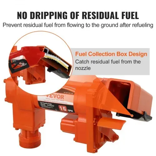 VEVOR Kraftstoff-Transferpumpe, 12 V DC, 60,5 L/min, 1/4 PS, Benzin-Absaugpumpe mit Düse, Auslassschlauch & Saugrohr für Benzin, Diesel, Kerosin, Ethanol- und Methanolmischungen und Biodiesel – Bild 3