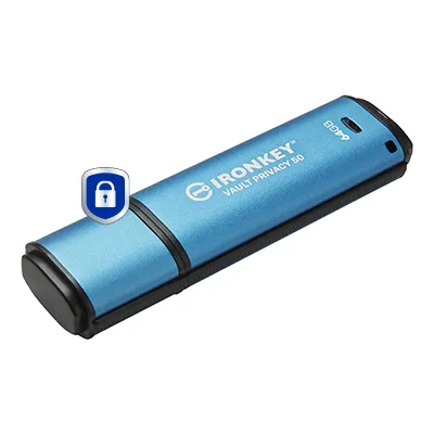 Kingston Technology IronKey 64GB Vault Privacy 50 AES-256 verschlüsselter, FIPS 197 – Bild 2