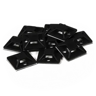 Kabelsockel McPower für Kabelbinder 25x25mm, schwarz, selbstklebend, 10er-Pack Kabelsockel McPower für Kabelbinder 25x25mm, schwarz, selbstklebend, 10er-Pack