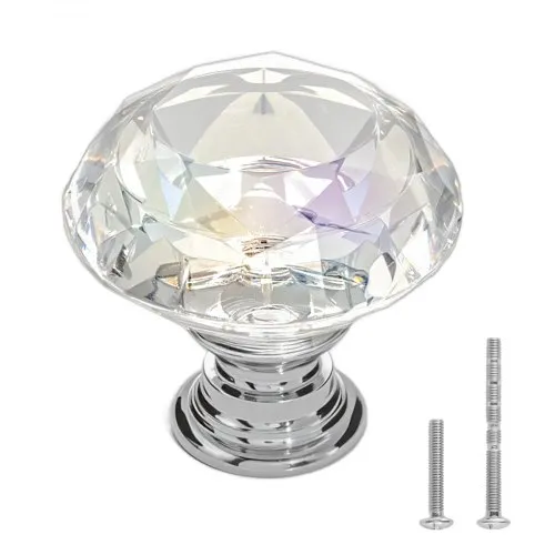 VEVOR Möbelknöpfe, 12er-Pack, 31 mm Schrankknöpfe aus Acryl & Zinklegierung, Schubladenknöpfe, massive Küchenknöpfe in Diamantform, Knauf mit Schrauben für Badezimmer, Schränke, Schubladen VEVOR Möbelknöpfe, 12er-Pack, 31 mm Schrankknöpfe aus Acryl & Zinklegierung, Schubladenknöpfe, massive Küchenknöpfe in Diamantform, Knauf mit Schrauben für Badezimmer, Schränke, Schubladen
