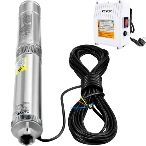 VEVOR 102 mm Tiefbrunnenpumpe 1100 W Brunnenpumpe 190 L/min Tauchpumpe max Förderhöhe 57m Rohrpumpe 230 V 50 Hz Sandpumpe IP68 Wasserpumpe 0-40°C Pumpe Ideal – Bild 8