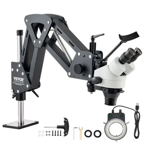 VEVOR Multidirektionales Mikroskop mit Federhalterung, Schmuckmikroskop mit 7- bis 45-facher Vergrößerung, Mikro-Schmuck-Intarsienständer mit integriertem USB-Ring-LED-Licht, Juweliermikroskop für Schmuckintarsien VEVOR Multidirektionales Mikroskop mit Federhalterung, Schmuckmikroskop mit 7- bis 45-facher Vergrößerung, Mikro-Schmuck-Intarsienständer mit integriertem USB-Ring-LED-Licht, Juweliermikroskop für Schmuckintarsien