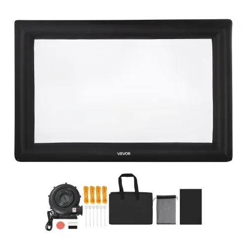 VEVOR aufblasbare Filmleinwand Projektion Beamer Leinwand aus 600D, Projektionsleinwand mit tragbarer Aufbewahrungstasche, 16:9, Filmprojektion für Heimkino Mottoparty Poolspaß (513 x 185 x 330 cm) – Bild 8