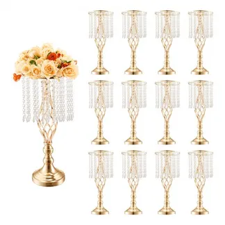 VEVOR 12 STK 49 cm hoher Blumenständer aus Kristallglas für Hochzeiten, Metallvase für Hochzeitsmittelstücke, goldene Blumenhalter, Blumenständer für Tische, Hochzeitsessen, Partys, Zeremonien, Geburtstagsveranstaltungen VEVOR 12 STK 49 cm hoher Blumenständer aus Kristallglas für Hochzeiten, Metallvase für Hochzeitsmittelstücke, goldene Blumenhalter, Blumenständer für Tische, Hochzeitsessen, Partys, Zeremonien, Geburtstagsveranstaltungen