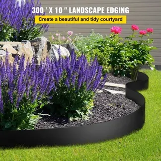 VEVOR Landschaftseinfassung, 25,4 cm Tiefe, 91,4 m Gesamtlänge, recyceltes HDPE-Terrassenbrett, flexible Biegekante für Landschaftsbau, Rasen, Garten, Hof, gegen eindringendes Unkraut, Schwarz VEVOR Landschaftseinfassung, 25,4 cm Tiefe, 91,4 m Gesamtlänge, recyceltes HDPE-Terrassenbrett, flexible Biegekante für Landschaftsbau, Rasen, Garten, Hof, gegen eindringendes Unkraut, Schwarz