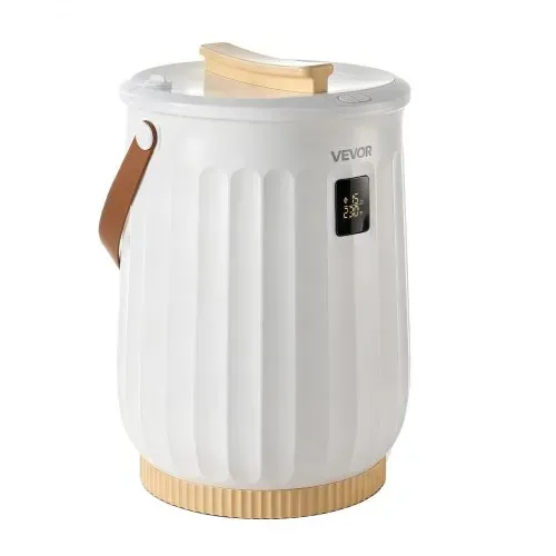 VEVOR Handtuchwärmer Eimer 20 L Heißtuchdampfer Wärmegerät Handtuchheizung, für Handtücher Decken Bademäntel, 4-fach einstellbarer Timer, Holzgriff, Automatische Abschaltung, Eingebaute Aromabox, Weiß – Bild 8