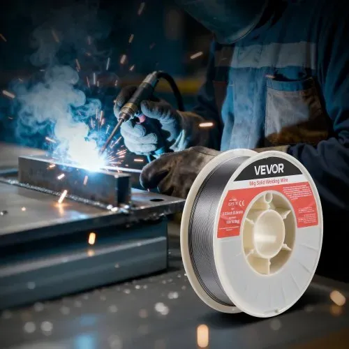 VEVOR Fülldraht 0,8 mm, MIG Schweißdraht E71T-11, 4,5 kg Gaslose Drahtrolle für Baustahl mit Geringer Spritzerbildung für Alle Schweißpositionen, Selbstschützend für den Außeneinsatz, 1 Stk. – Bild 7