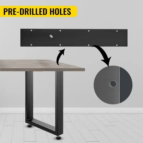 VEVOR Tischkufen Schwarz Pulverbeschichtet 600 mm x 720 mm, Tischkufen Metall mit 1000 kg Tragfähigkeit, Tischbeine Quadratisch, Tischgestell mit Vorgebohrten Löchern, für Couchtische, Sofas – Bild 4