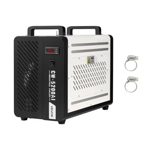 VEVOR Industrieller Wasserkühler 1,6 kW, Wasserkühlsystem mit Kompressor, max. Durchflussmenge 16 L/min, Tankinhalt 7 L, Industrial Water Chiller für CO2-Lasergravur- & -schneidmaschinen VEVOR Industrieller Wasserkühler 1,6 kW, Wasserkühlsystem mit Kompressor, max. Durchflussmenge 16 L/min, Tankinhalt 7 L, Industrial Water Chiller für CO2-Lasergravur- & -schneidmaschinen