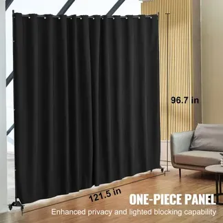 VEVOR Raumteiler Trennwand Paravent Stellwand Einzelpanel, Tragbarer Sichtschutz für Büro Schlafzimmer Esszimmer Arbeitszimmer Balkon, Raumtrenner Rollbar (308,5 x 45 x 245,5 cm), Schwarz VEVOR Raumteiler Trennwand Paravent Stellwand Einzelpanel, Tragbarer Sichtschutz für Büro Schlafzimmer Esszimmer Arbeitszimmer Balkon, Raumtrenner Rollbar (308,5 x 45 x 245,5 cm), Schwarz