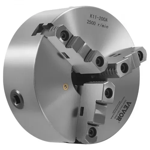 VEVOR 3-Backen-Drehfutter, φ200 mm, Spannfutter mit 57,15-mm-8-Gewinde-Trägerplatte, 4-200 mm Spannbereich mit T-Schlüsselschrauben, HT300-Material, für Holz-Metall-Drehmaschinen – Bild 10