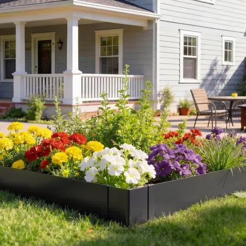 VEVOR Rasenkante 6er-Pack, 1016x254 mm, Beeteinfassung aus Verzinktem Stahl, inkl. 8 Befestigungsclips, Beetbegrenzung, Rasenbleche, Mähkante Metall Palisade für Blumenbeete & Gartenwege, Schwarz – Bild 7