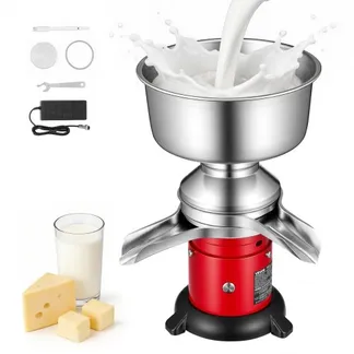 VEVOR Elektrischer Milchabscheider 40 W, 60 L/H Milchseparator mit Runder Standfuß Tastensteuerung, 10500 U/min Trennmaschine für Milch, Milchzentrifuge aus 304 Edelstahl mit 4,5L Milchtank für Küche VEVOR Elektrischer Milchabscheider 40 W, 60 L/H Milchseparator mit Runder Standfuß Tastensteuerung, 10500 U/min Trennmaschine für Milch, Milchzentrifuge aus 304 Edelstahl mit 4,5L Milchtank für Küche