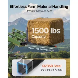 VEVOR Palettengabel 680 k, 3-Punkt-Gabelträger zum Anklemmen, 1280mm Gesamtlänge, Gabelzinken mit 735-1170 mmeinstellbarer Gabelbreite, Schnellkupplungsaufsätze für Traktoren der Kategorie 1 VEVOR Palettengabel 680 k, 3-Punkt-Gabelträger zum Anklemmen, 1280mm Gesamtlänge, Gabelzinken mit 735-1170 mmeinstellbarer Gabelbreite, Schnellkupplungsaufsätze für Traktoren der Kategorie 1